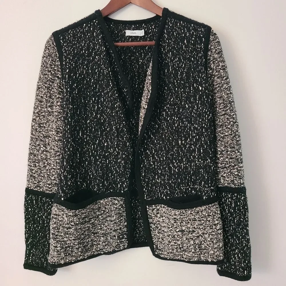Vince Patchwork Knit Cardigan Sweater Coat Sz Small S